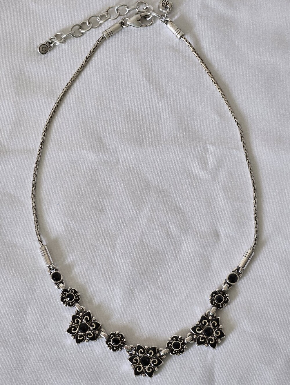 Brighton Garden of Eden Black Flower Necklace